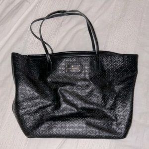 Kate Spade medium black etched leather tote